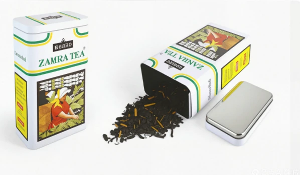 Rectangular tea tin packaging reference with a removable lid