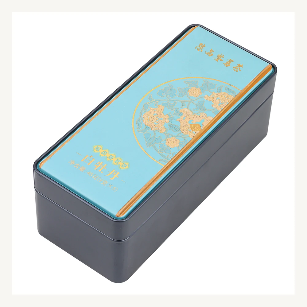 Blue & Gold Rectangular Tea Tin