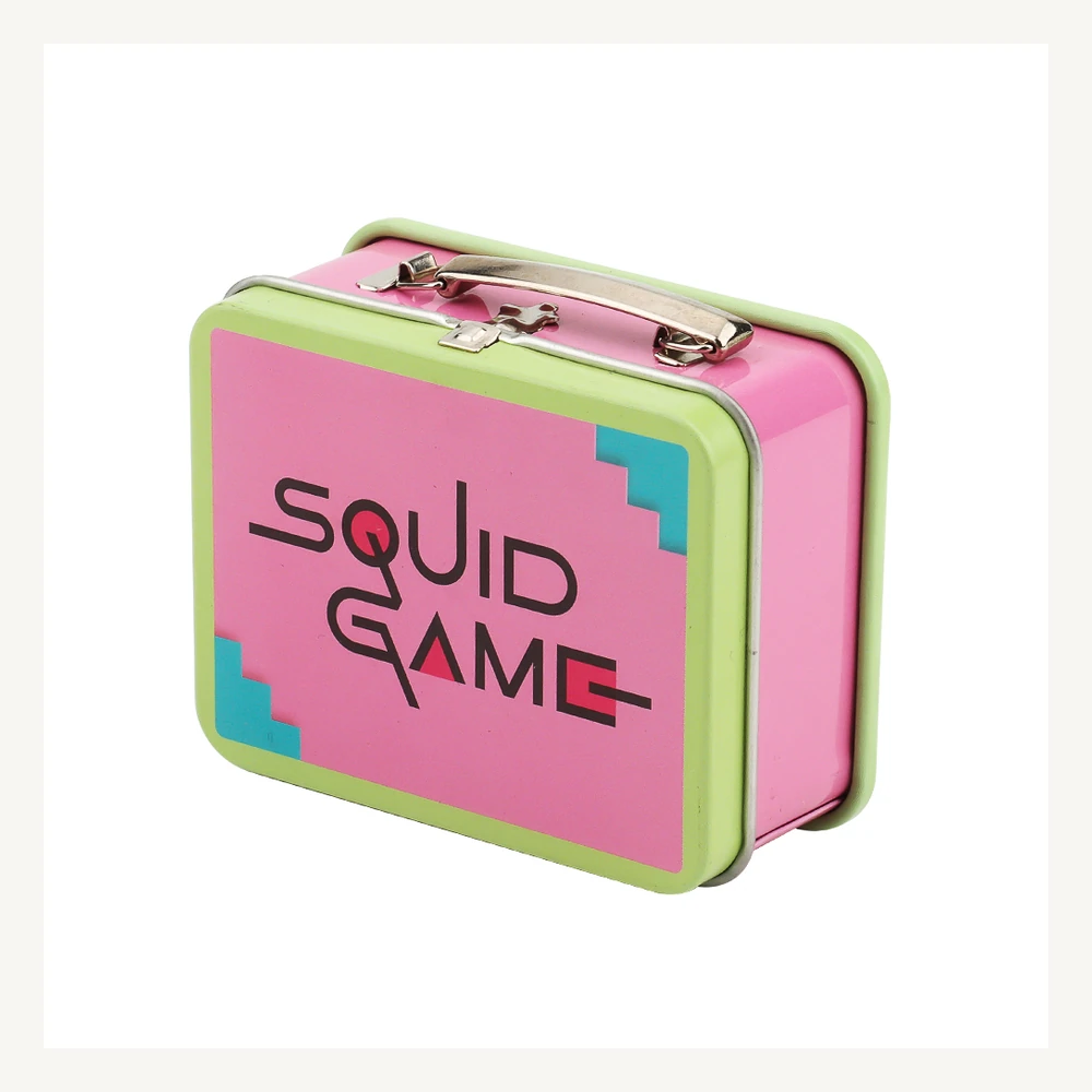 Lime Graphic Suitcase Tin