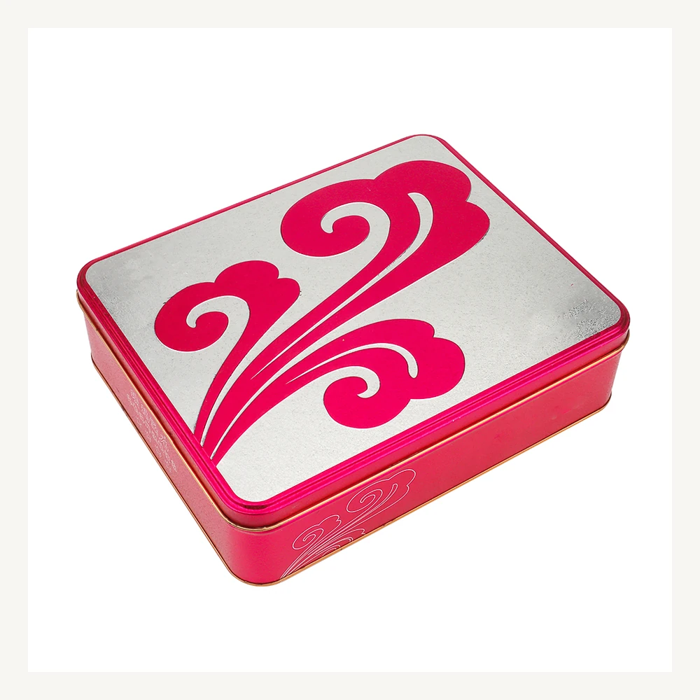 Magenta Flourish Square Gift Tin