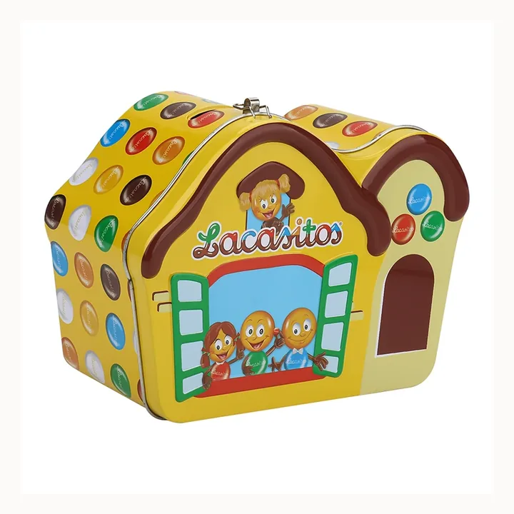 Custom House-Shaped Tin Coin Bank with Combination Lock by Baoyue