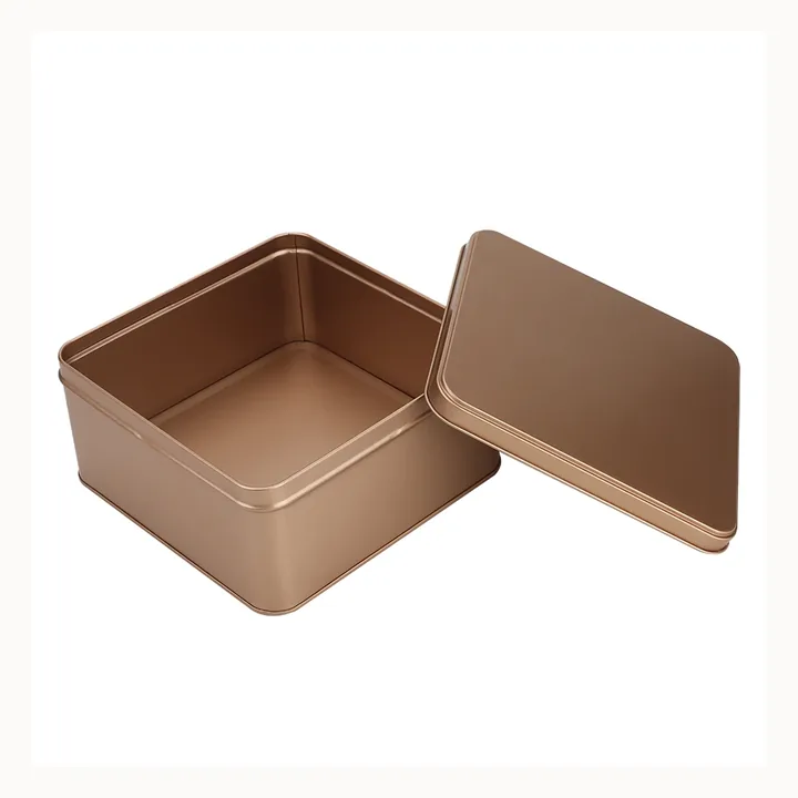 185 mm Square Tin Box for Cookies, Egg Rolls & Mixed Nuts by Baoyue