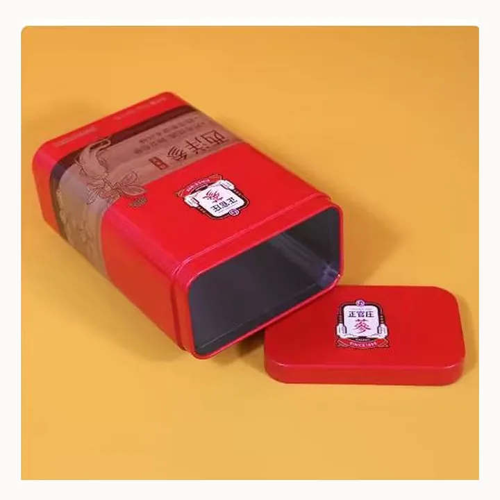 Custom 100 g Square American Ginseng Tin by Baoyue Can Making