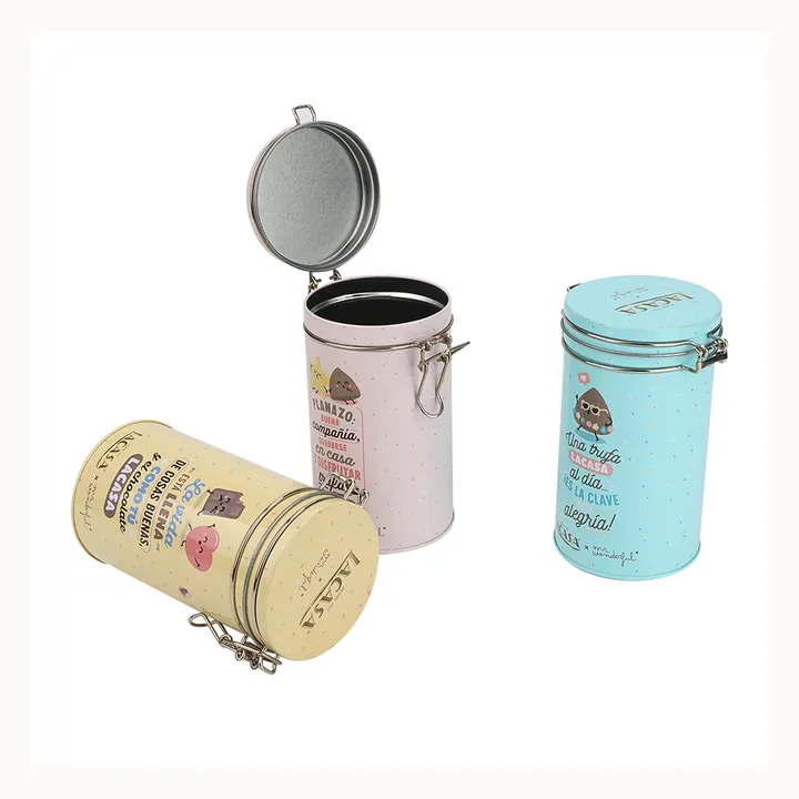 Portable Round Clamp-Lid Tin for Tea, Herbs & Medicine by Baoyue Can Making