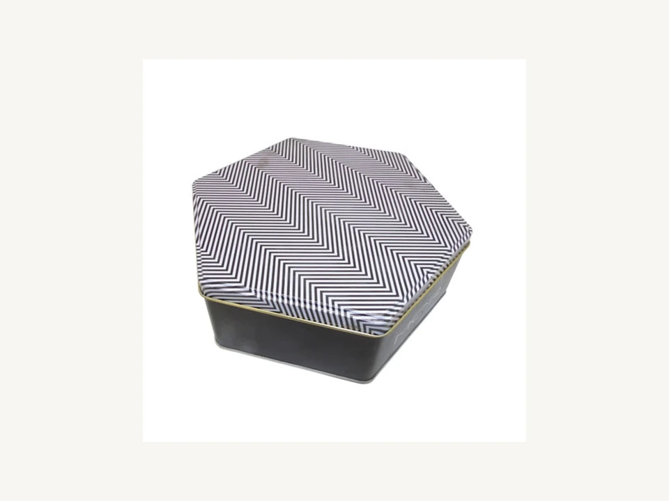 Large Hexagonal Tin for Gift & Food Presentation