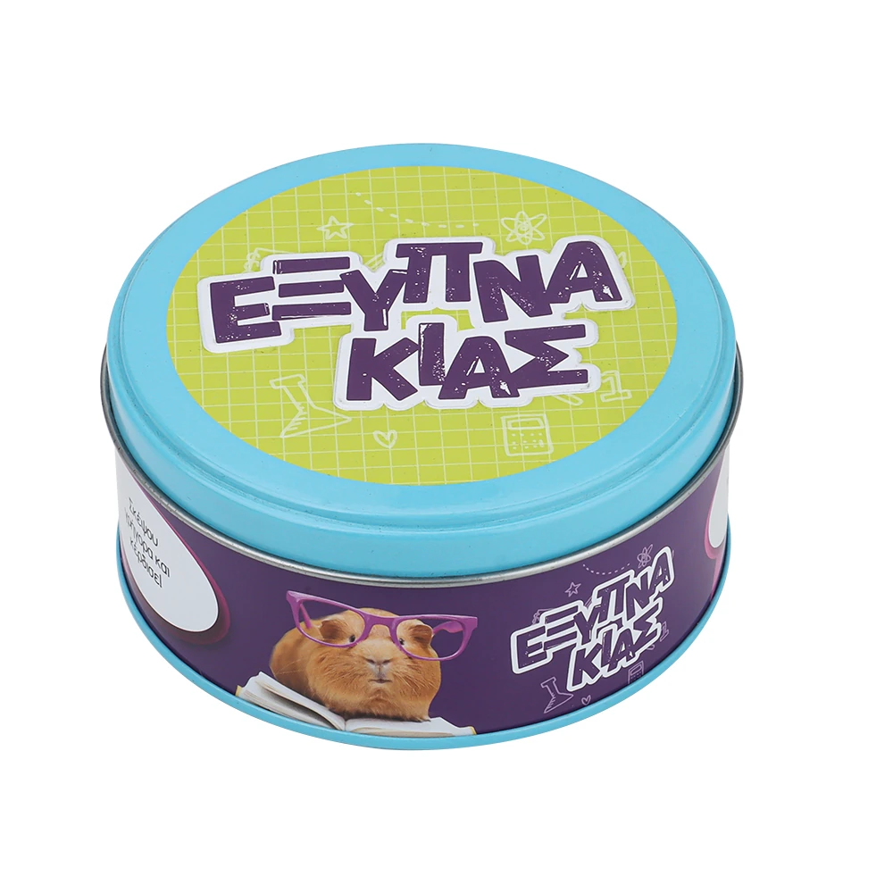 Colorful Printed Round Tin for Cookies & Confectionery