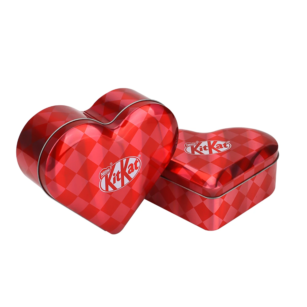 Printed Heart-Shaped Tin for Chocolate & Seasonal Gifts