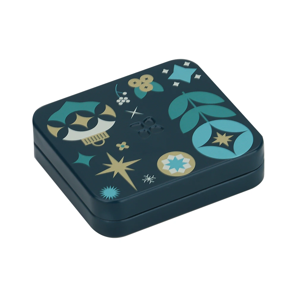 Teal Botanical Square Gift Tin