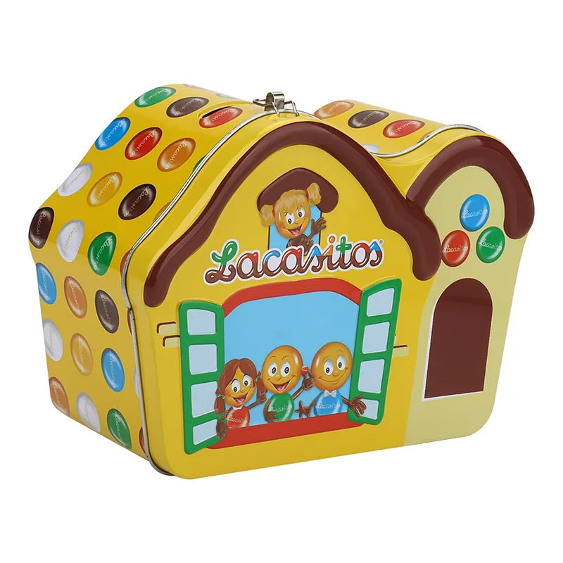 House-shaped hinged confectionery tin manufacturing reference