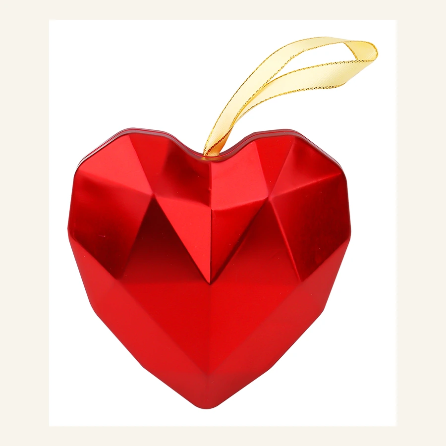 Faceted heart-shaped hanging tin