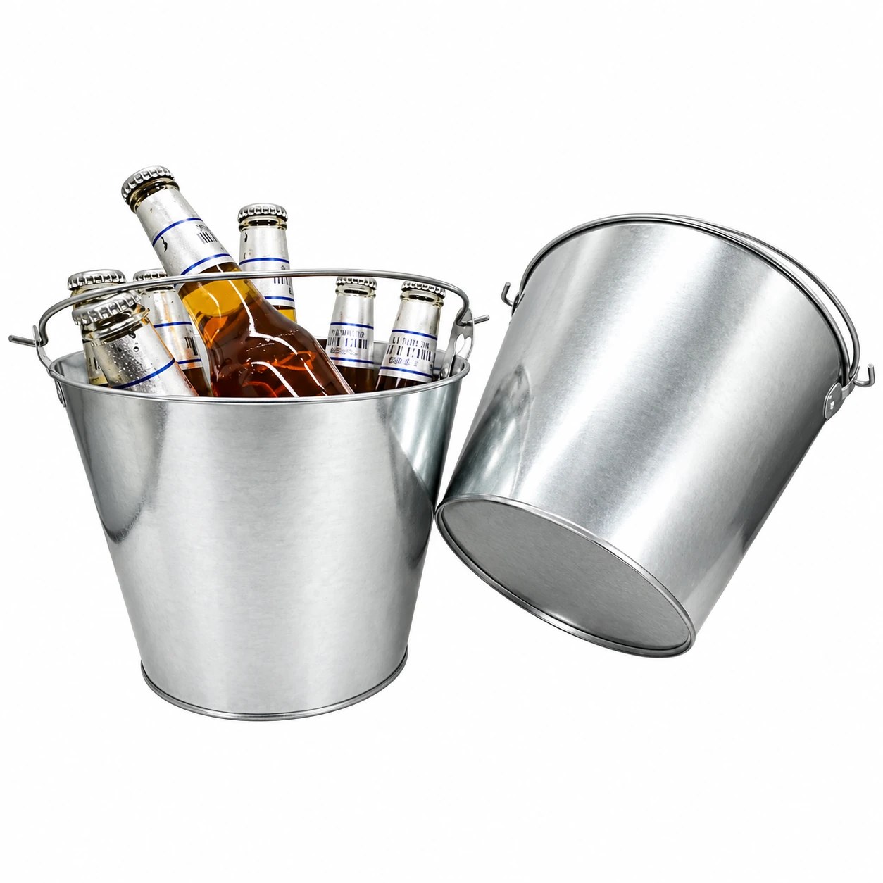 Custom 5 L Round Tinplate Ice & Beer Bucket with Handle
