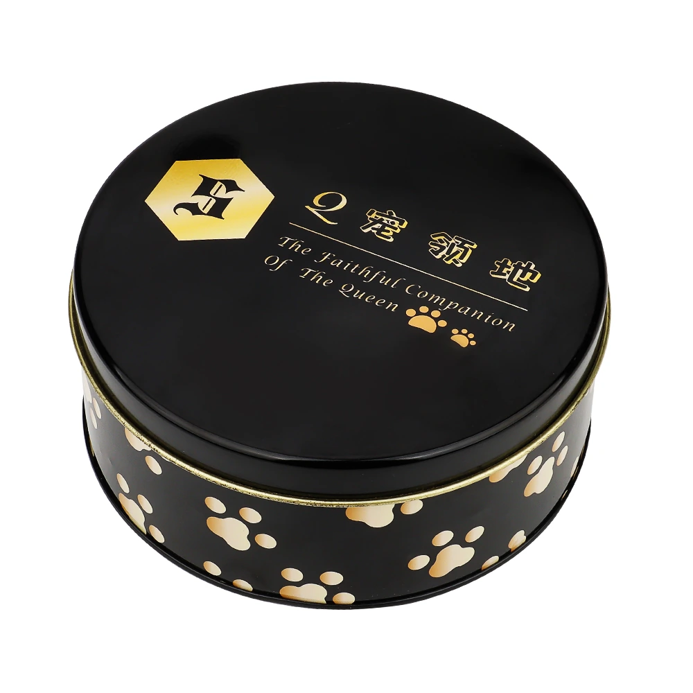 Black & Gold Round Tea Tin