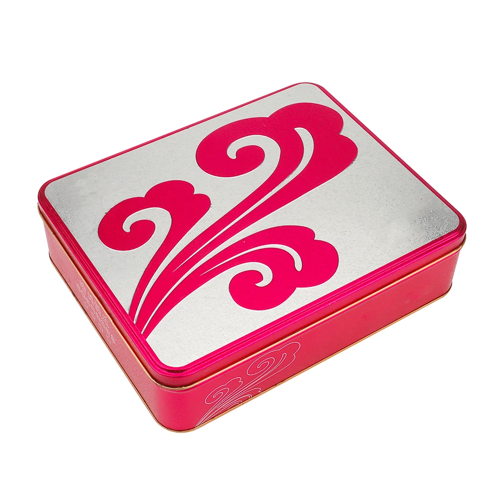 Magenta Flourish Square Gift Tin