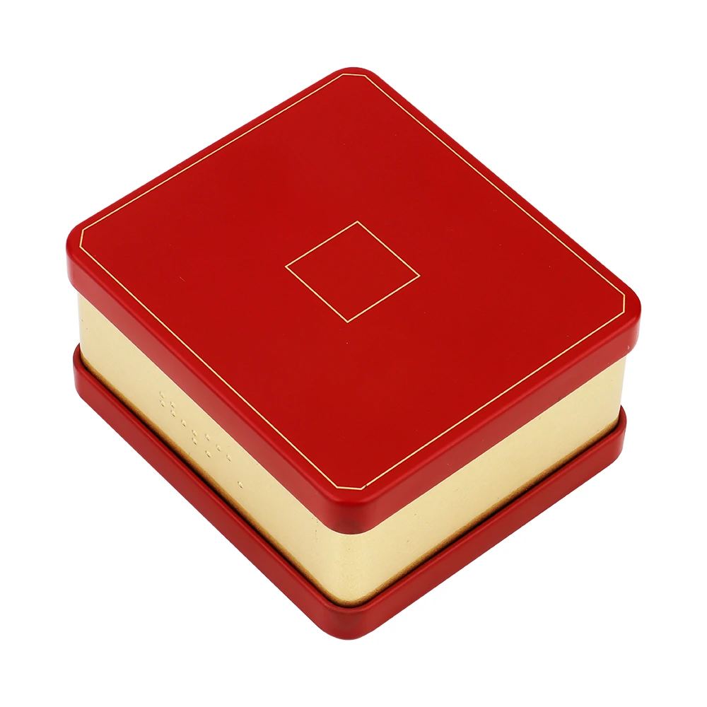 Red & Gold Square Tea Gift Tin