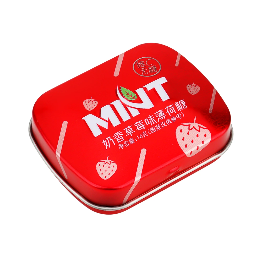 Red Printed Pocket Tin for Mints & Candy