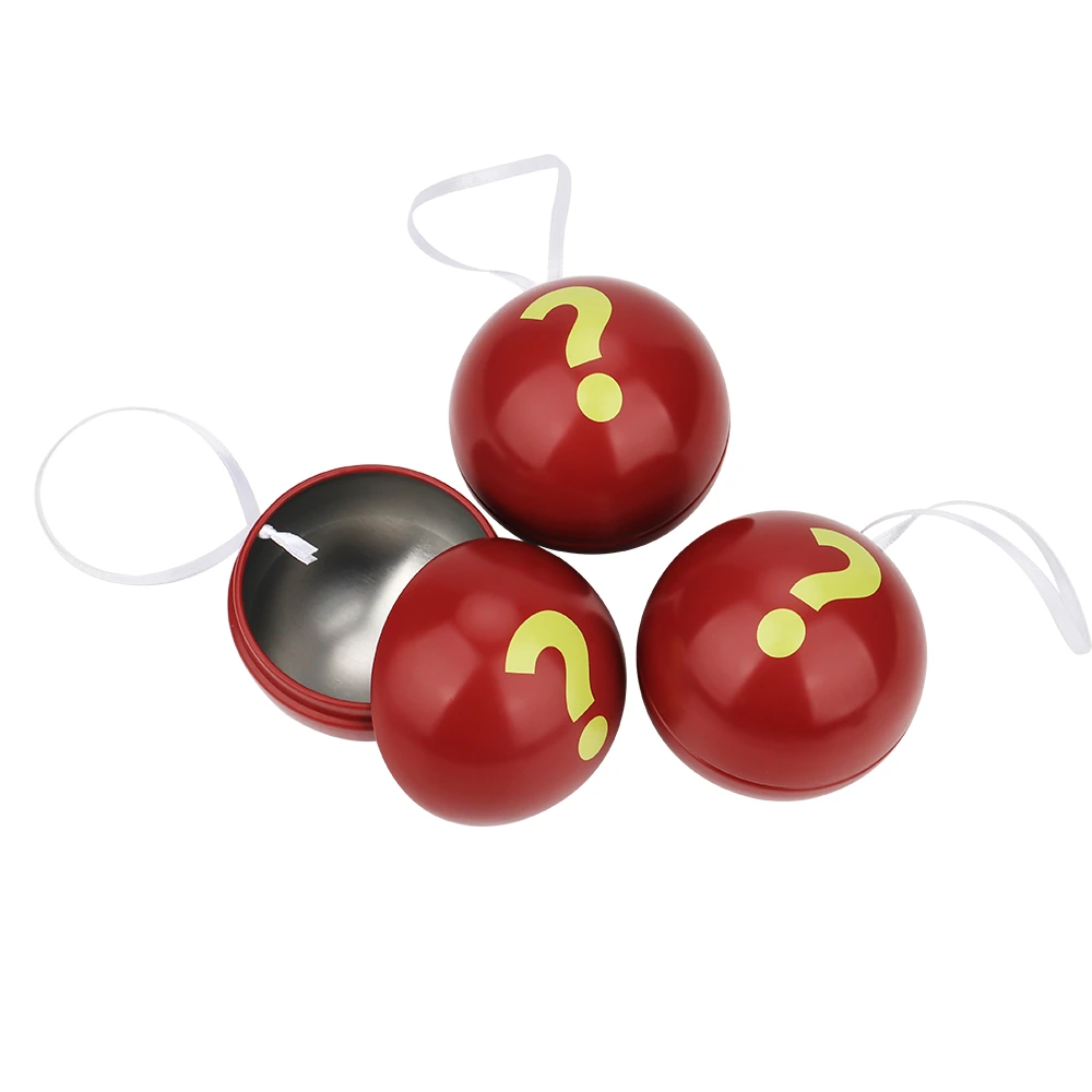 Red Question-Mark Spherical Tin for Gifts & Promotions