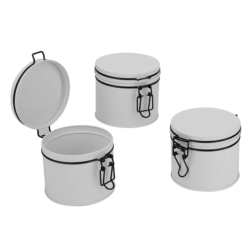 Round Wire-Clamp Tin for Coffee Beans & Gifts