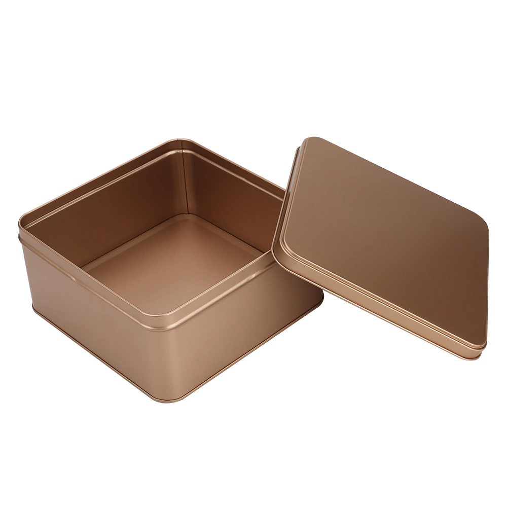 185 mm Square Tin Box for Cookies, Egg Rolls & Mixed Nuts