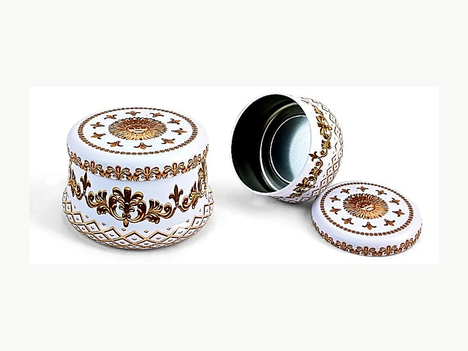 Decorative lantern-shaped gift tin reference
