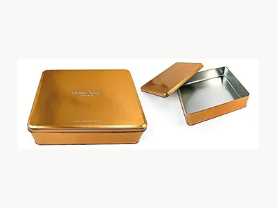 Rectangular gold gift tin reference BY-RT-010